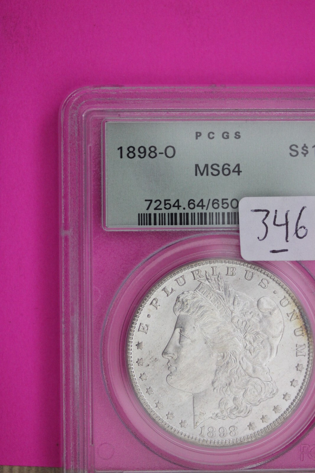 1898 O MS 64 Liberty Morgan Silver Dollar PCGS Green Label Graded Authentic 346