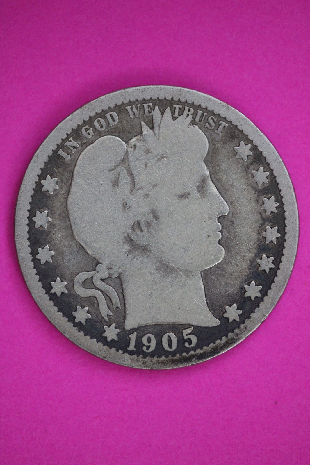 1905 O Barber Liberty Quarter Silver Guaranteed Authentic & Genuine Coin 2849