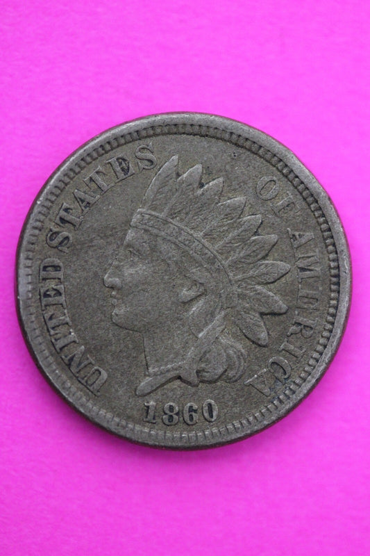 1860 Copper Nickel Indian Head Cent Penny Exact Early Type Coin Pictured 32