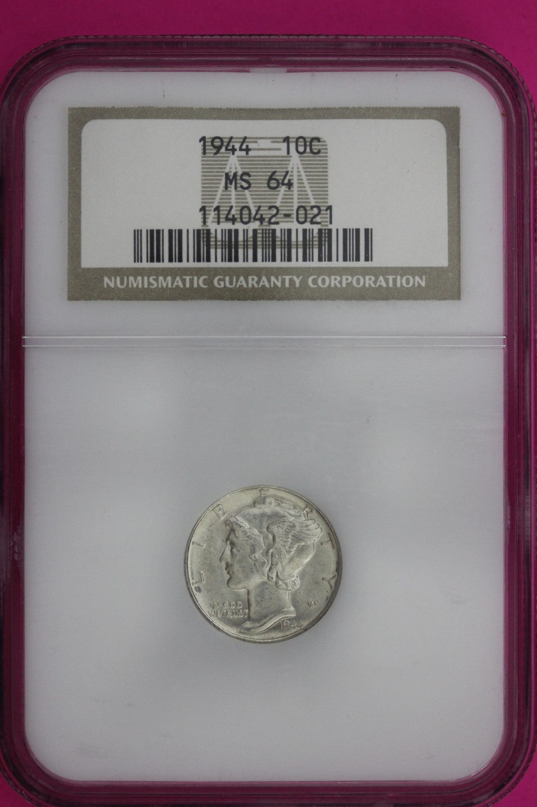 1944 P MS 64 Mercury Winged Liberty Dime NGC Certified Graded Authentic 1265