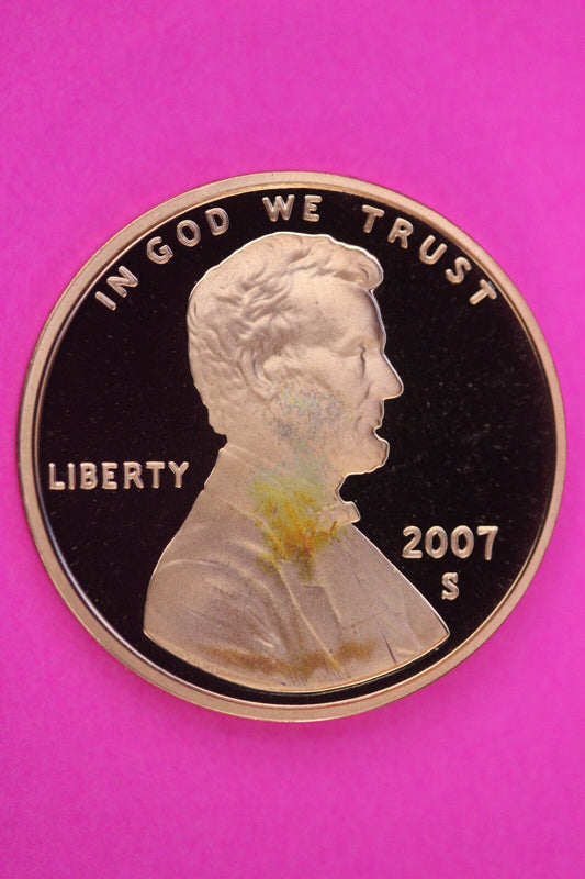 Gem Proof 2007 S Ultra Deep Cameo Lincoln Memorial Cent Same Coin In Pics TOM01