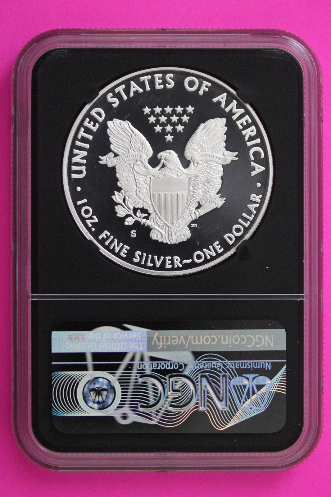 2020 S PF 70 Proof DCAM Silver American Eagle Jones Signature NGC Graded 288