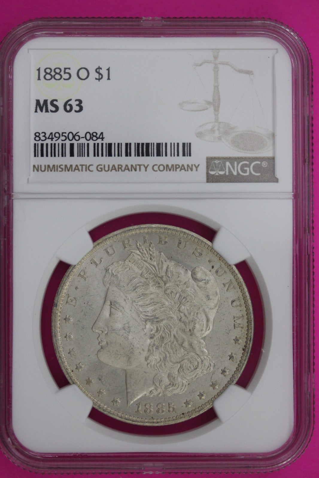 1885 O MS 63 Liberty Morgan Silver Dollar NGC Certified Graded Authentic 29