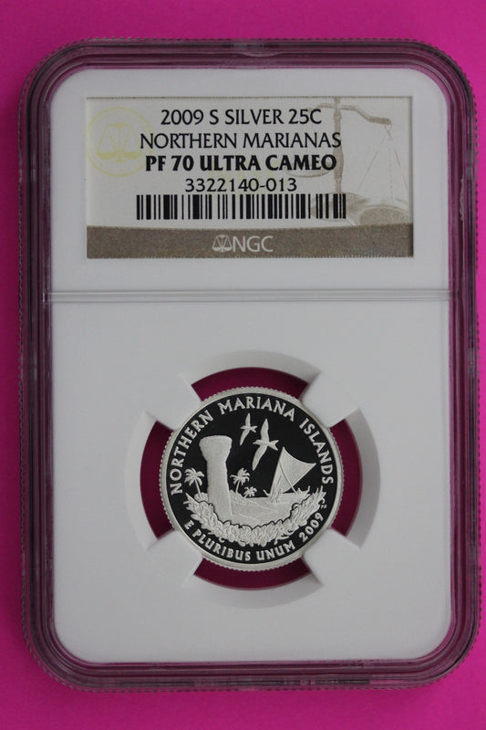 2009 S PF 70 North Marianas Silver State Quarter NGC Certified Authentic 460