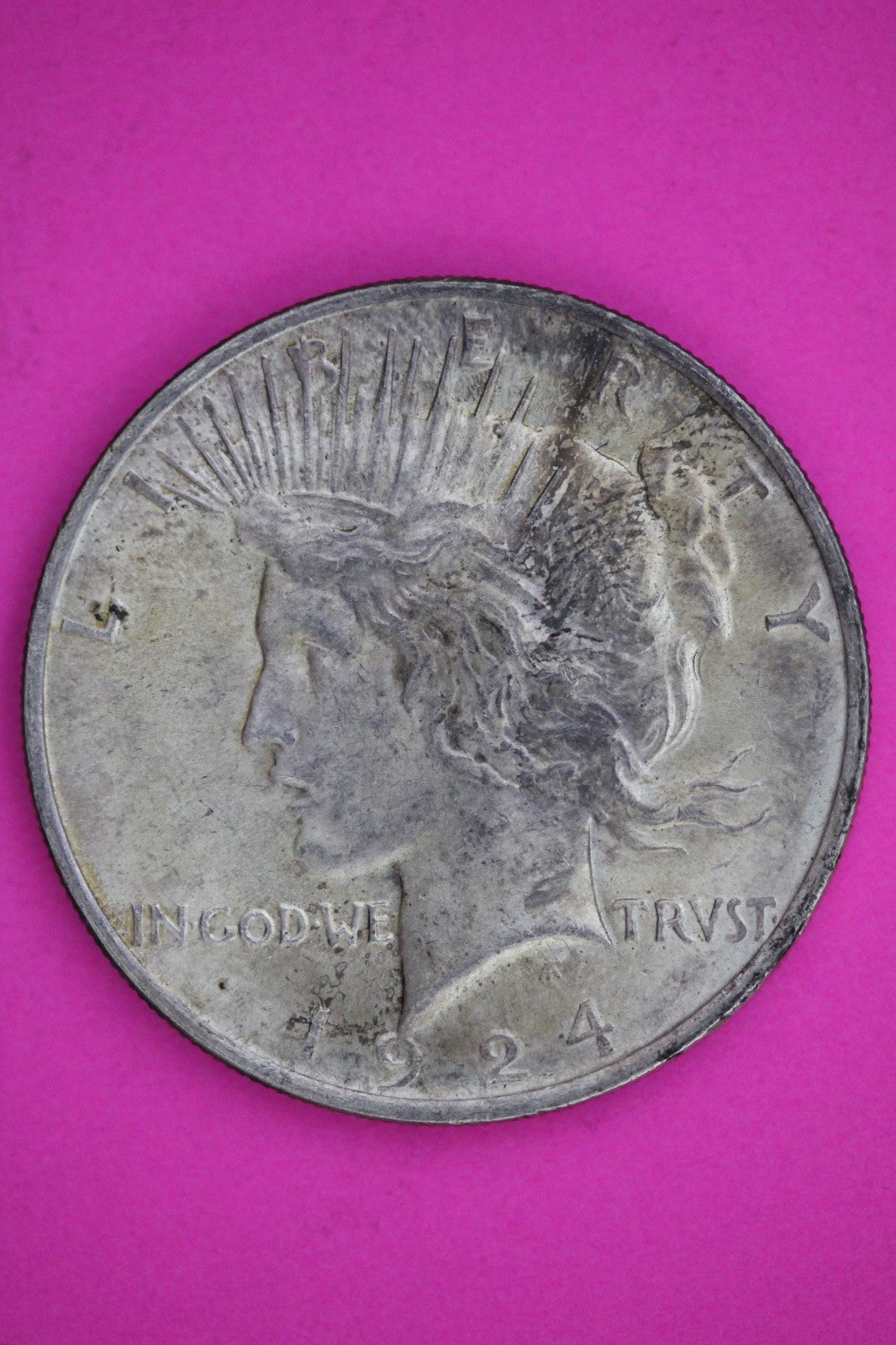 High Grade 1924 P Peace Silver Dollar LIberty Coin Authentic & Genuine 2638