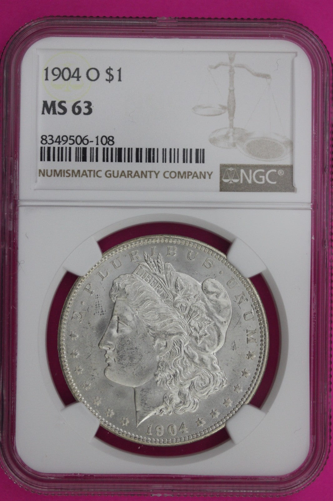 1904 O MS 63 Liberty Morgan Silver Dollar NGC Certified Graded Authentic 1003