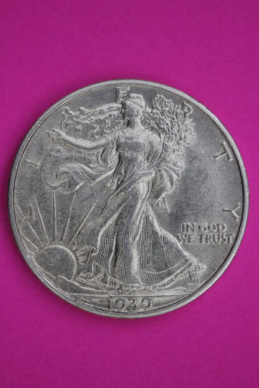 High Grade 1939 P Walking Liberty Silver Half Dollar Guaranteed Authentic 1339