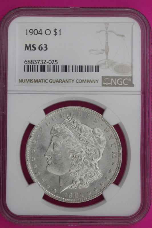 1904 O MS 63 Liberty Morgan Silver Dollar NGC Certified Graded Authentic 1092