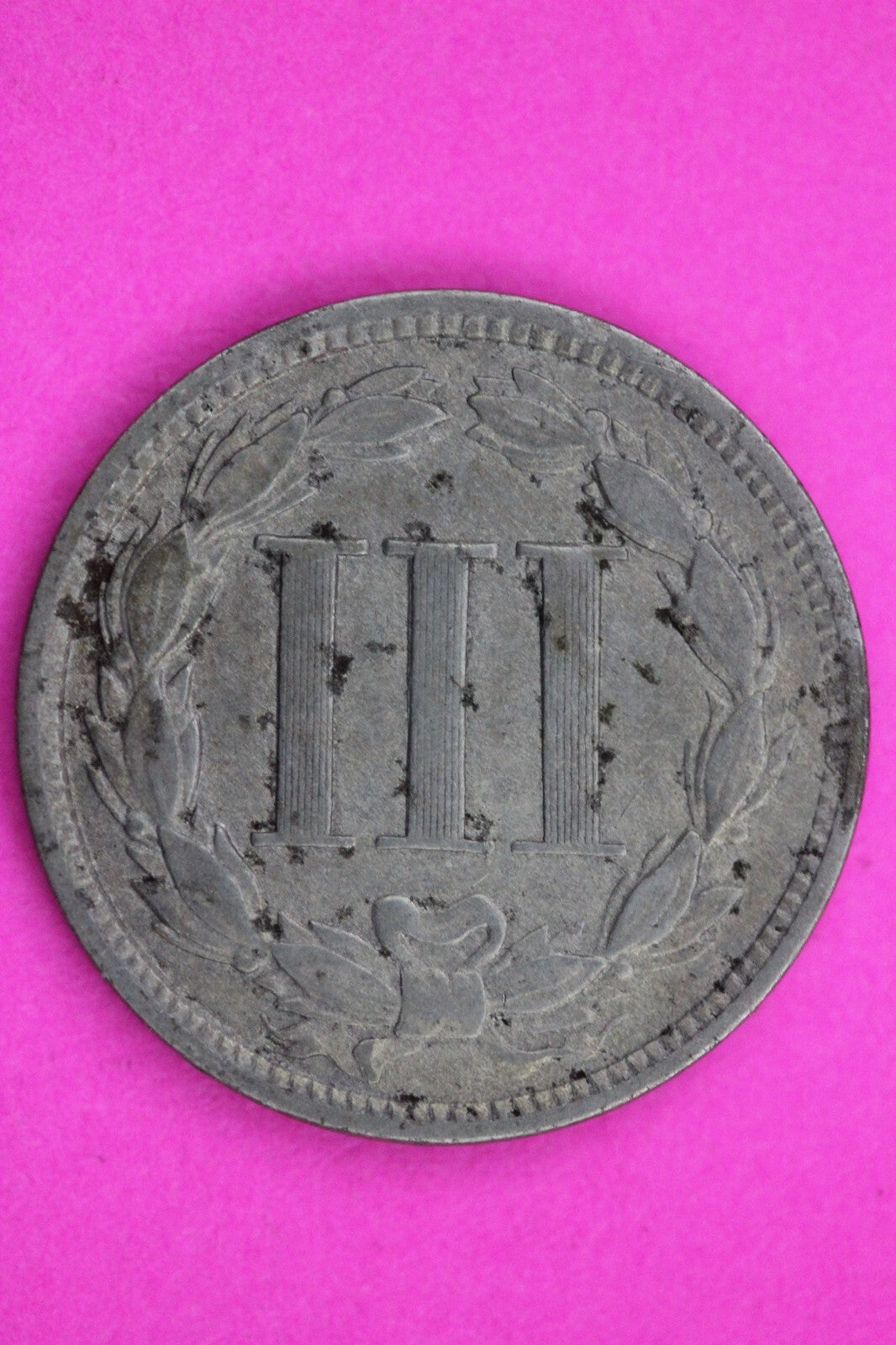 1869 Three 3 Cent Nickel Scarce Semi Key Date Type Coin Philadelphia Mint 273