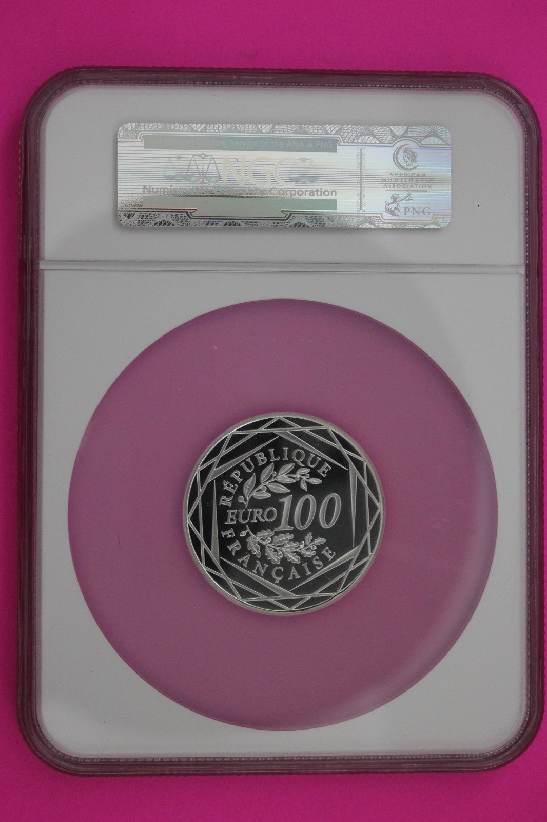 2014 MS 70 France Rooster 100 Euros Silver Coin NGC Certified Graded Slab 7045