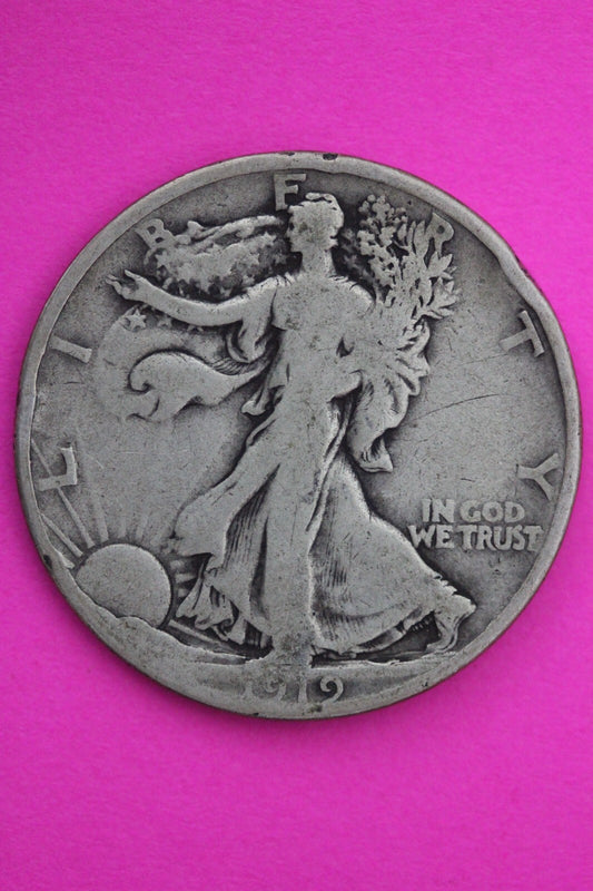 1919 P Walking Liberty Walker Half Dollar Coin Semi Key Date Coin Genuine 0433N