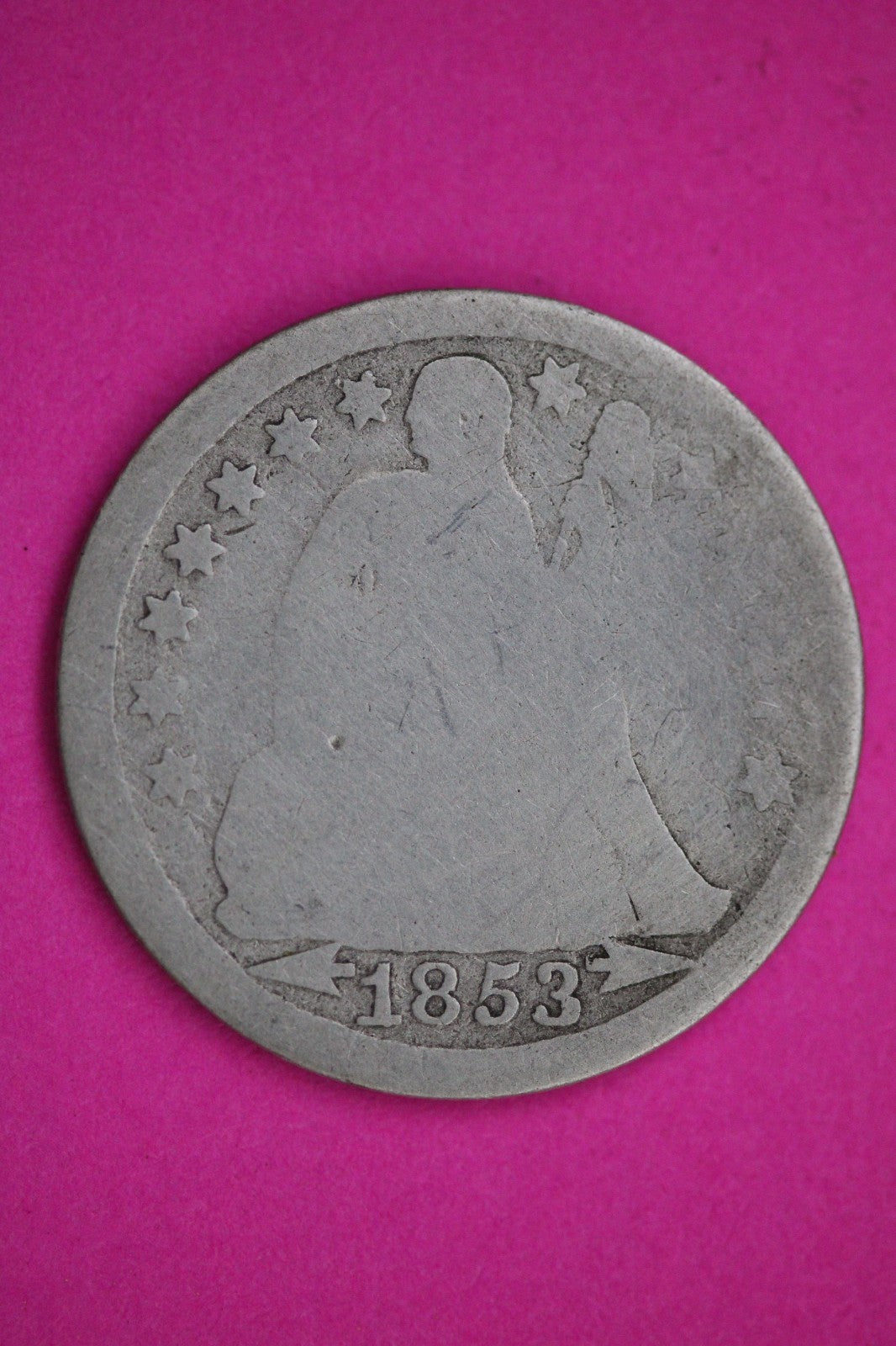 1853 P Seated Dime Silver Exact Coin Shown Low Grade Filler Damaged Bent 2776