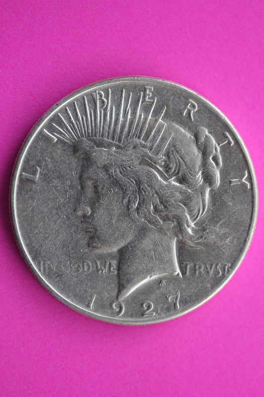 High Grade 1927 S Peace Silver Dollar LIberty Coin Guaranteed Authentic 0362N