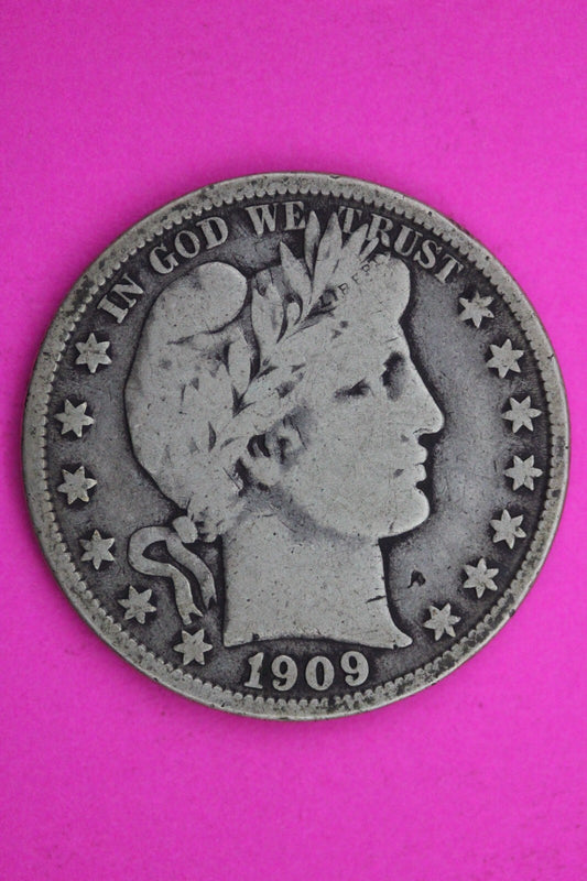 1909 O Barber Liberty Half Dollar Silver Scarce Semi Key Date Coin 0403N