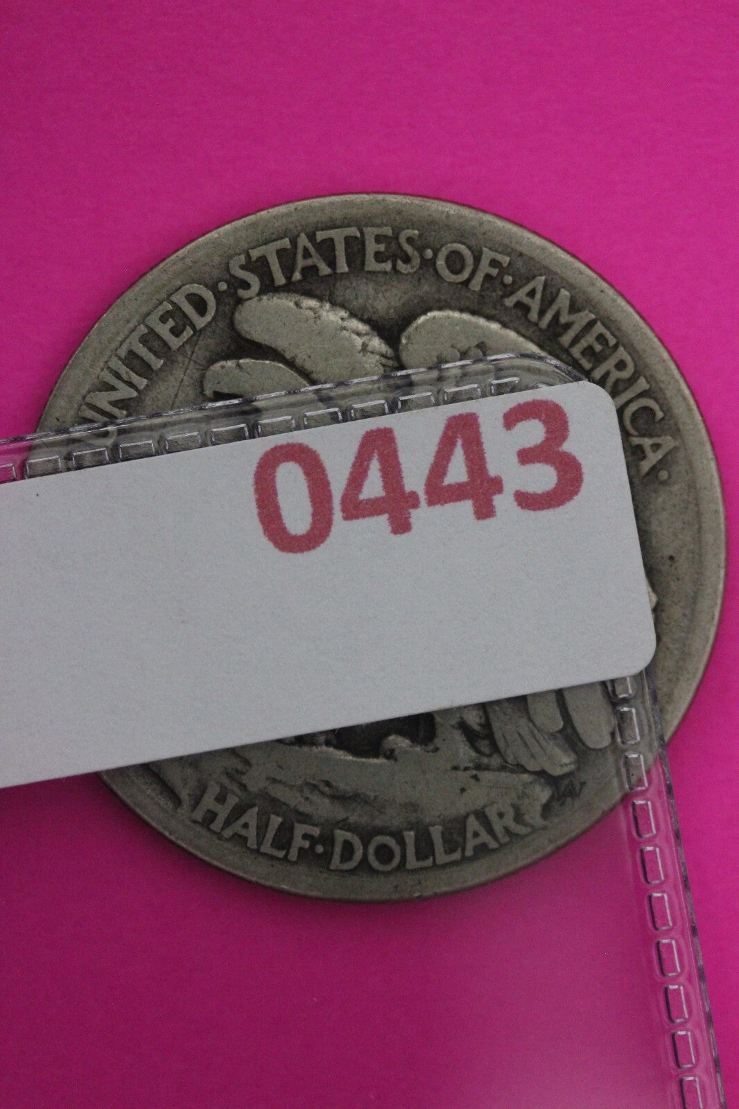 1917 S Obverse Mint Mark Walking Liberty Walker Half Dollar Coin Scratches 0443N