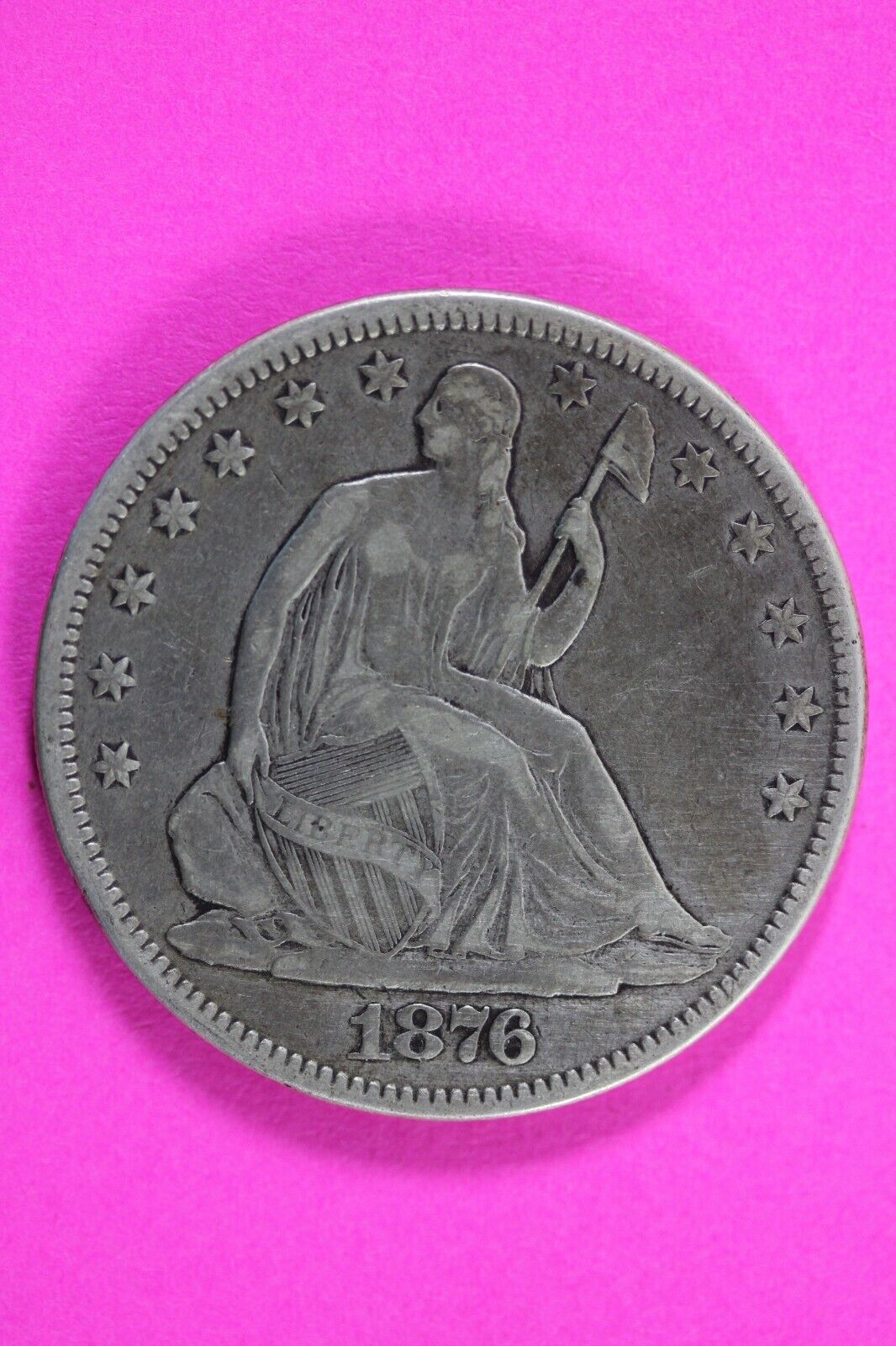 1876 P Seated Liberty Half Dollar Silver Semi Key Date Same Coin  In Pics 36