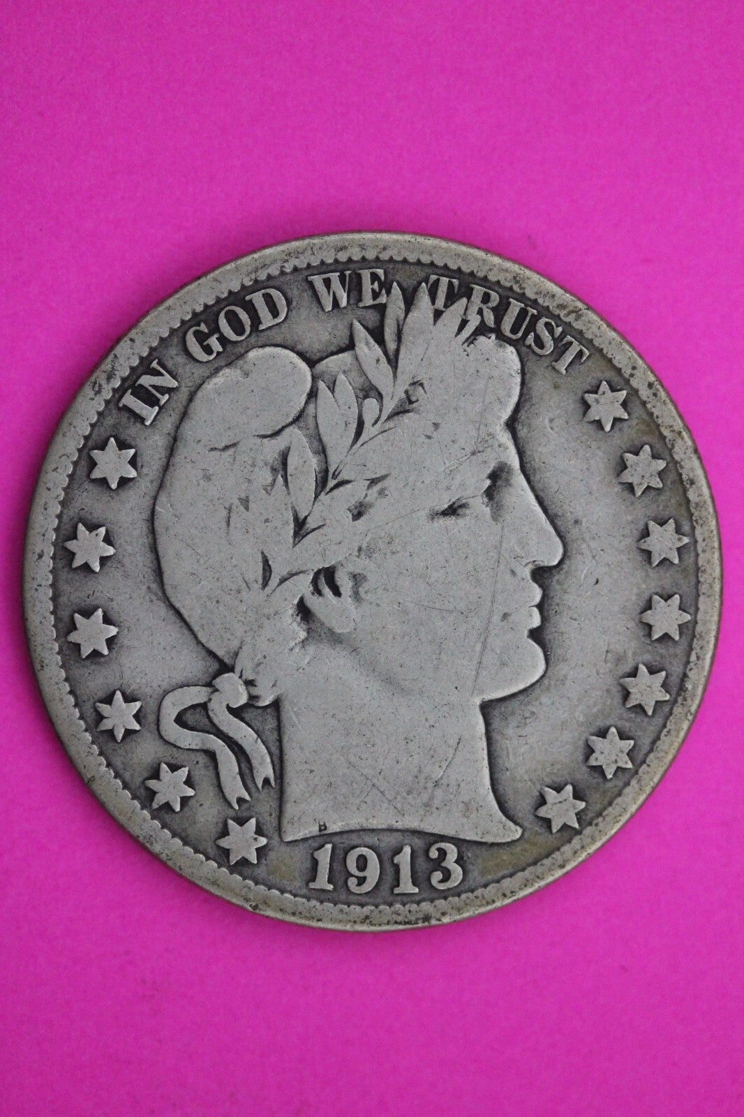 1913 S Barber Liberty Half Dollar Silver Rare Semi Key Date Coin Genuine 0420N