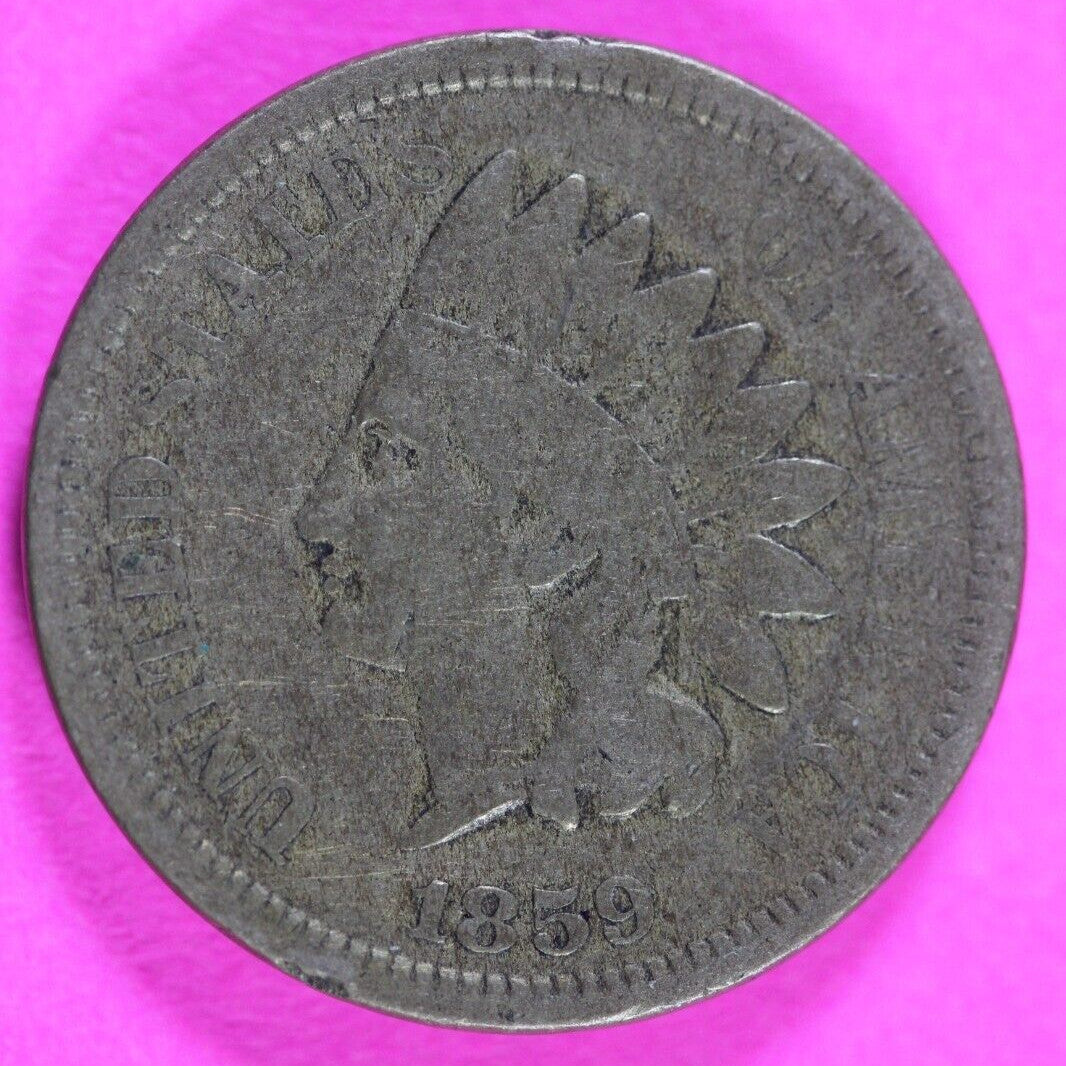 1859 Copper Nickel Indian Head Cent Penny Rare Type Coin Exact Coin Pictured 243