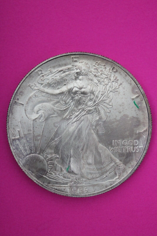Gem BU 1995 American Silver Eagle Key Date 1 Ounce .999 Exact Coin Shown 28