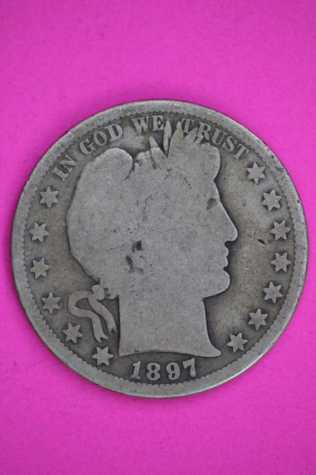 1897 S Barber Liberty Silver Half Dollar Guaranteed Authentic Genuine Coin 2859