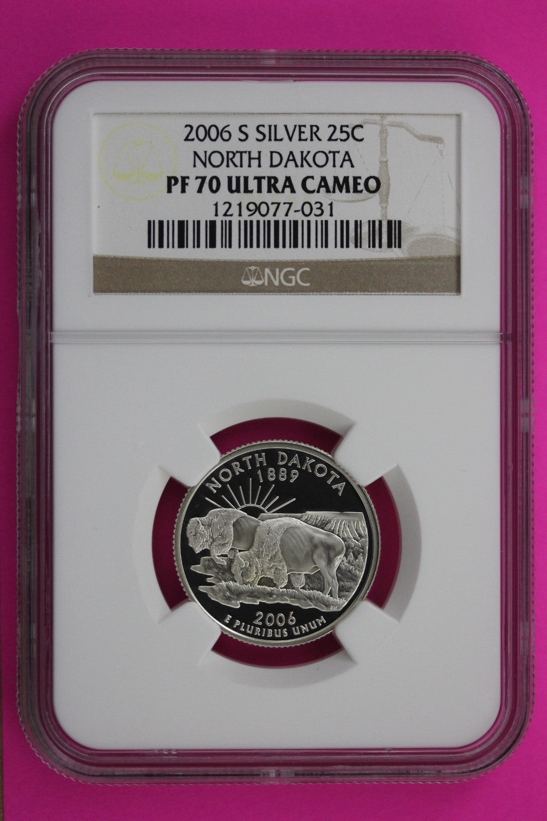 2006 S PF 70 North Dakota Silver State Quarter NGC Certified Authentic Slab 457