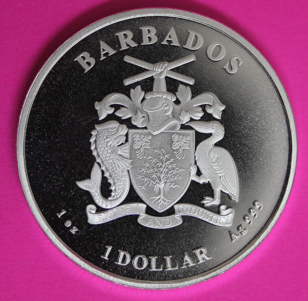 Gem BU 2023 Barbados Monkey 1 OZ Silver Coin .999 Fine $1.00 Same Coin In Pic 18
