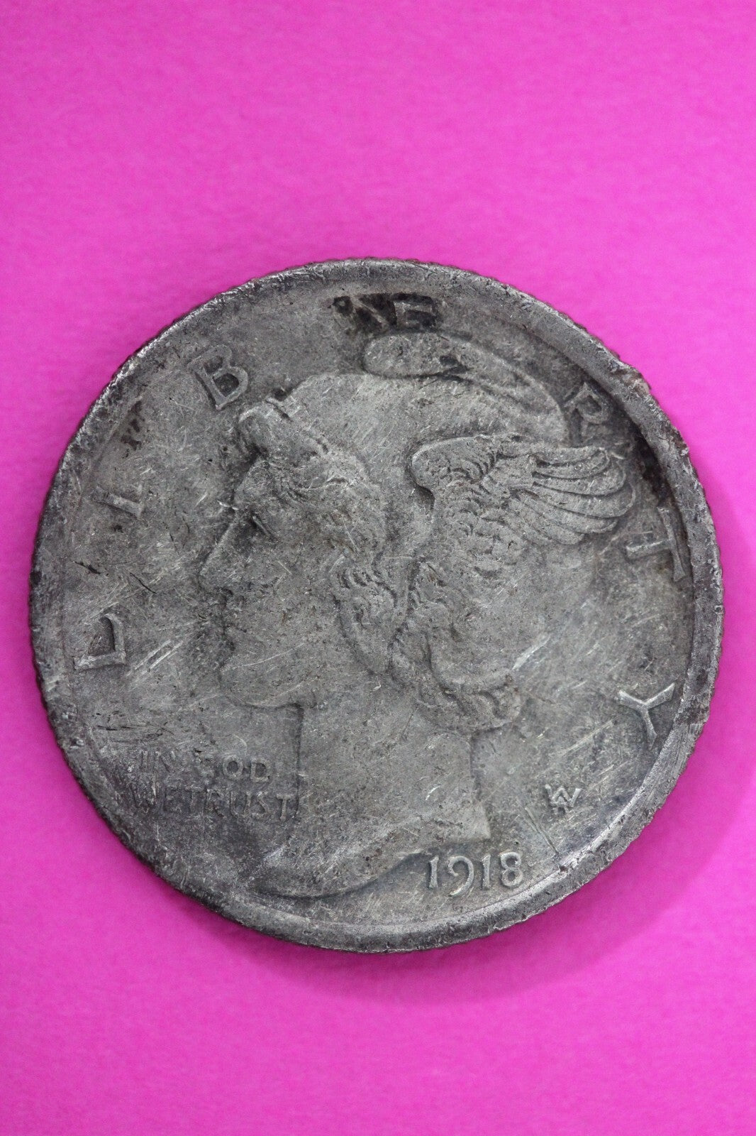 1918 P Mercury Winged Liberty Dime Semi Key Date Exact Same Coin In Pics 86