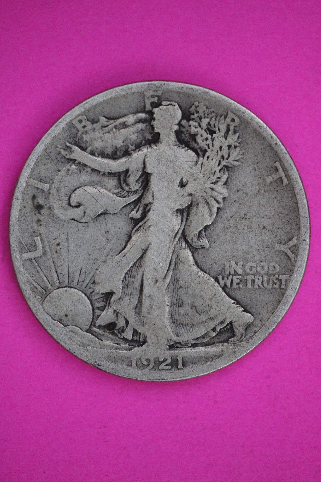 1921 S Walking Liberty Silver Half Dollar Guaranteed Authentic Genuine Coin 2857