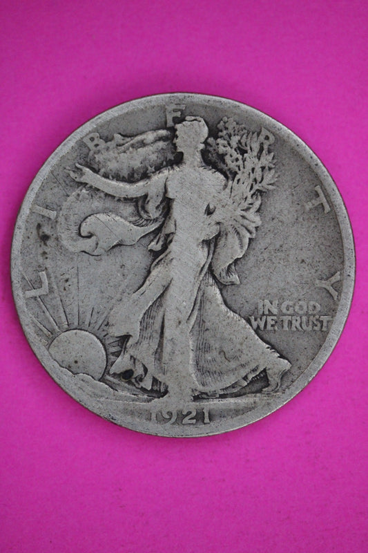 1921 S Walking Liberty Silver Half Dollar Guaranteed Authentic Genuine Coin 2857