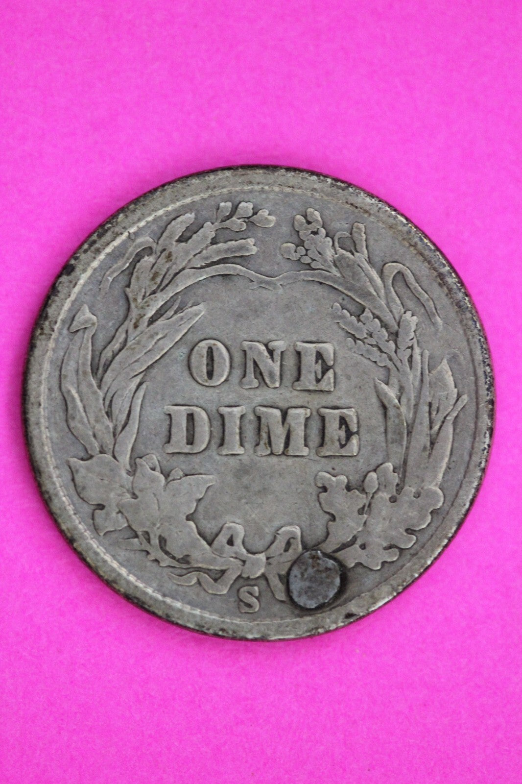 1904 S Plugged Barber Liberty Dime Silver Coin Semi Key Date Authentic 1360