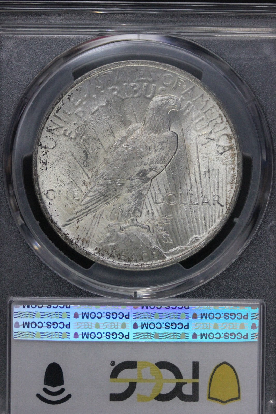 Toned 1923 P MS 62 Peace Silver Dollar PCGS Graded Certified Authentic Slab 65