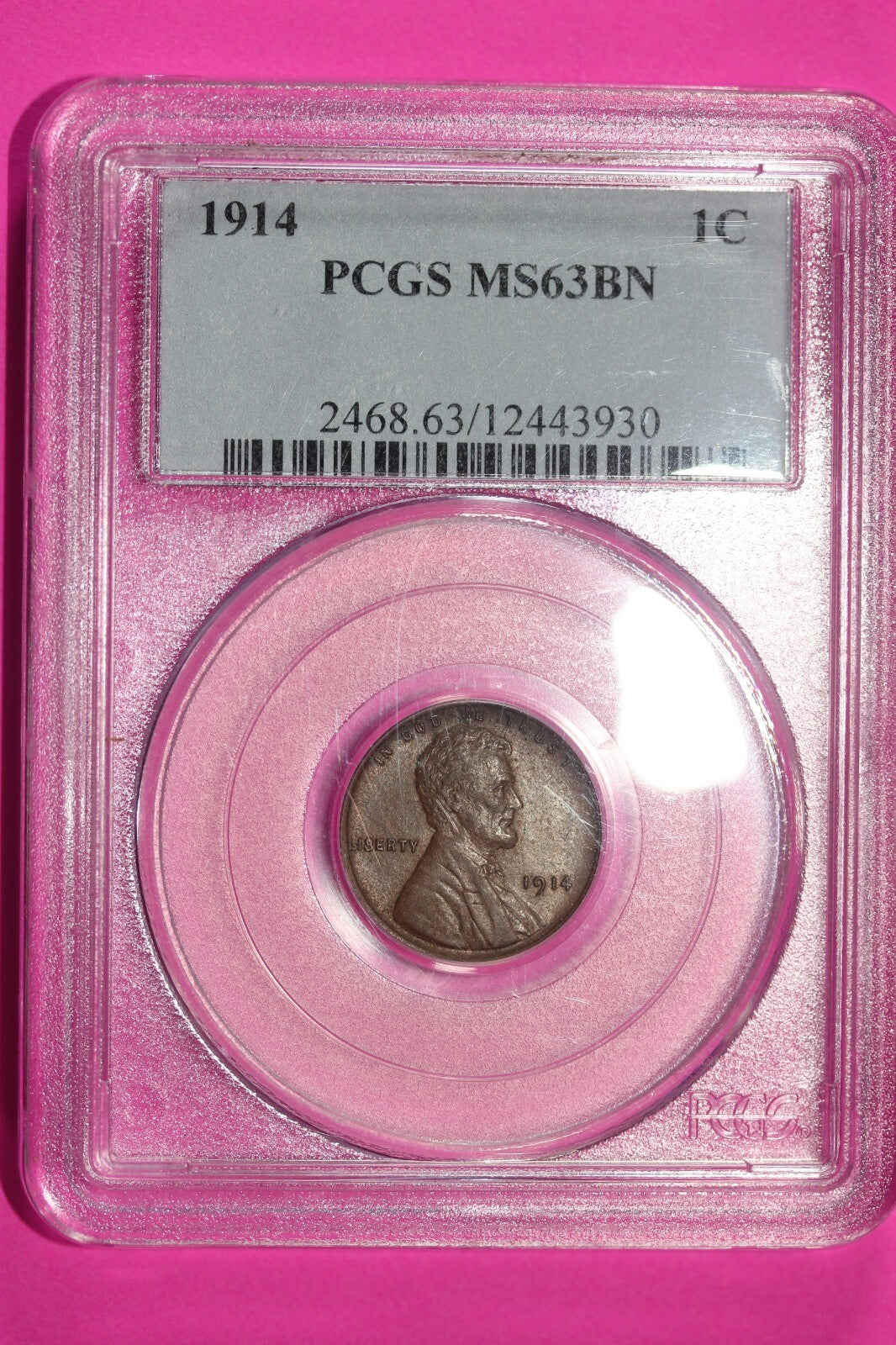 1914 P MS 63 BN Lincoln Wheat Cent Penny PCGS Graded Certified Authentic 29
