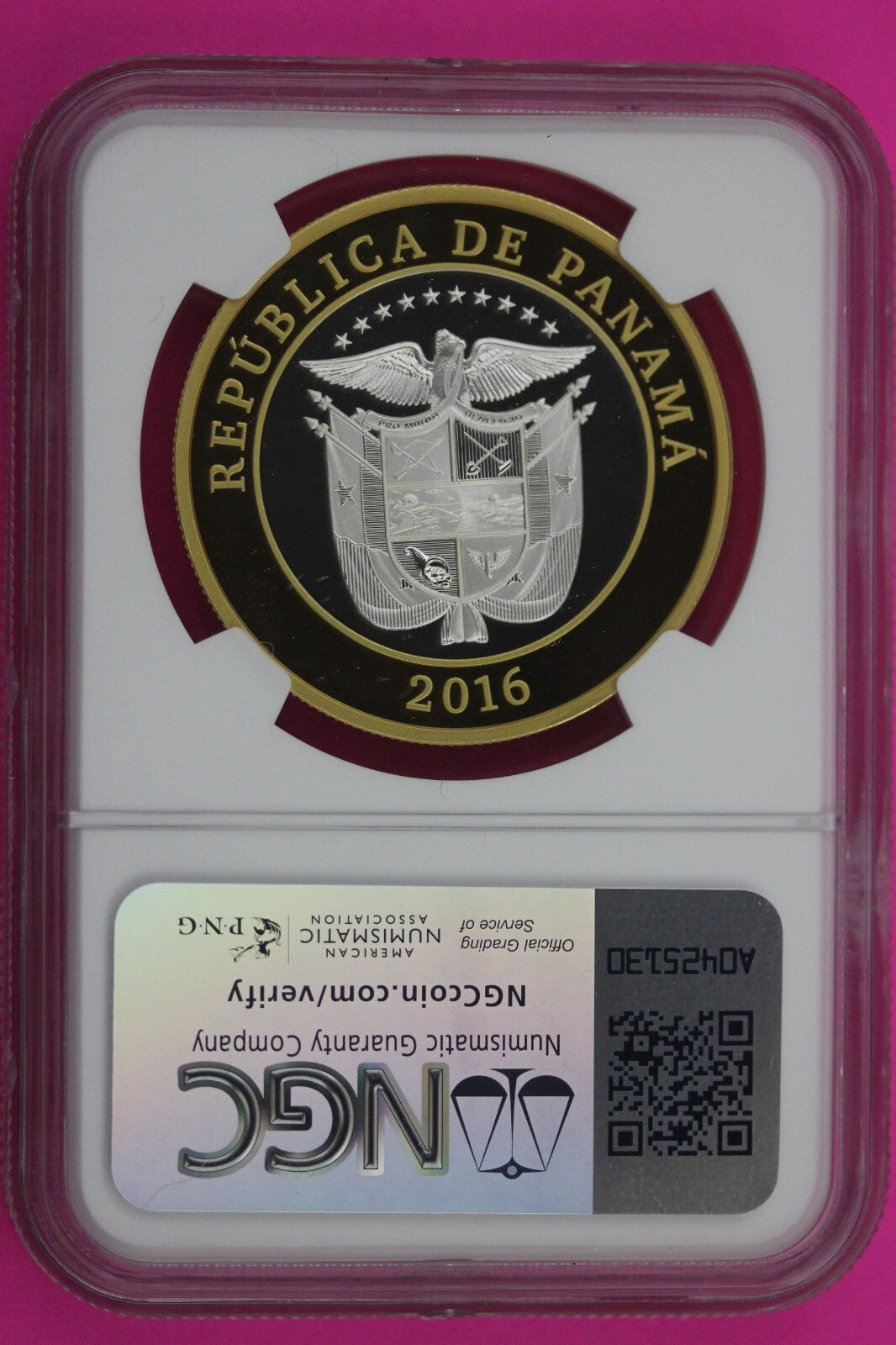 2016 PF 69 Gilt Panama Proof 20 Balboas Canal Extension 100 Anniversary NGC 191