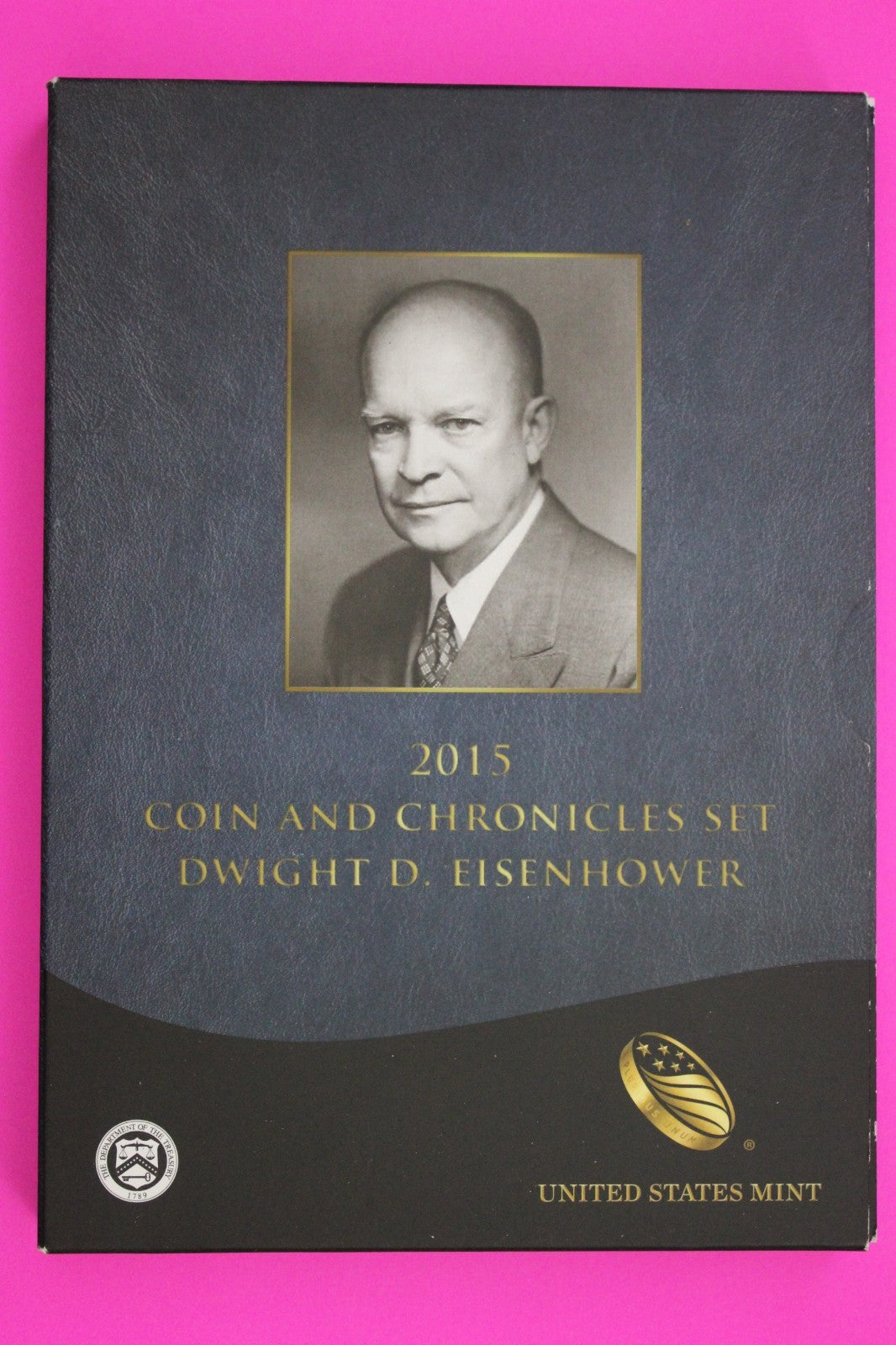 Gem 2015 Dwight Eisenhower Coins & Chronicles Set 1 OZ Silver Box & COA 7043