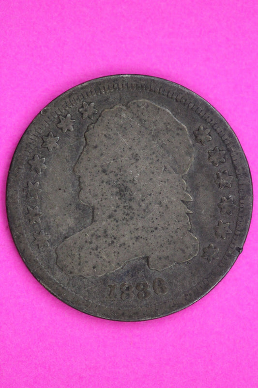 1836 Rotated Die Bust Capped Dime Lady Liberty Silver Coin Authentic 1358