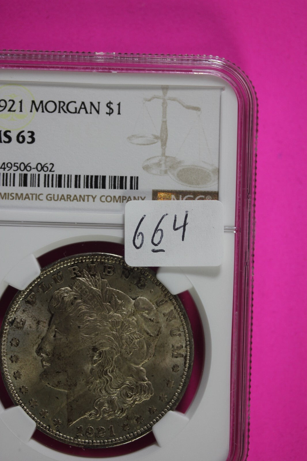 1921 P MS 63 Liberty Morgan Silver Dollar NGC Certified Graded Authentic 664