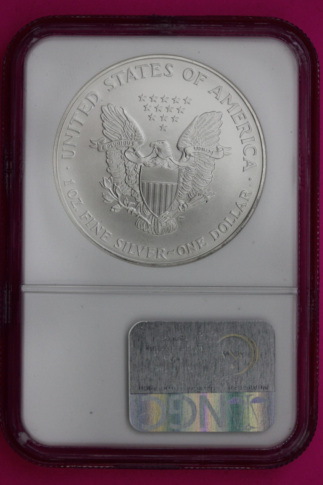 1996 MS 69 Silver Eagle Coin 1 OZ .999 NGC Graded Certified Authentic Slab 466