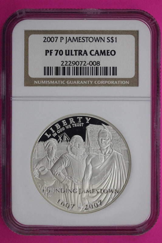 2017 P PF 70 Proof Jamestown Commemorative Silver Dollar NGC Certified Slab 325