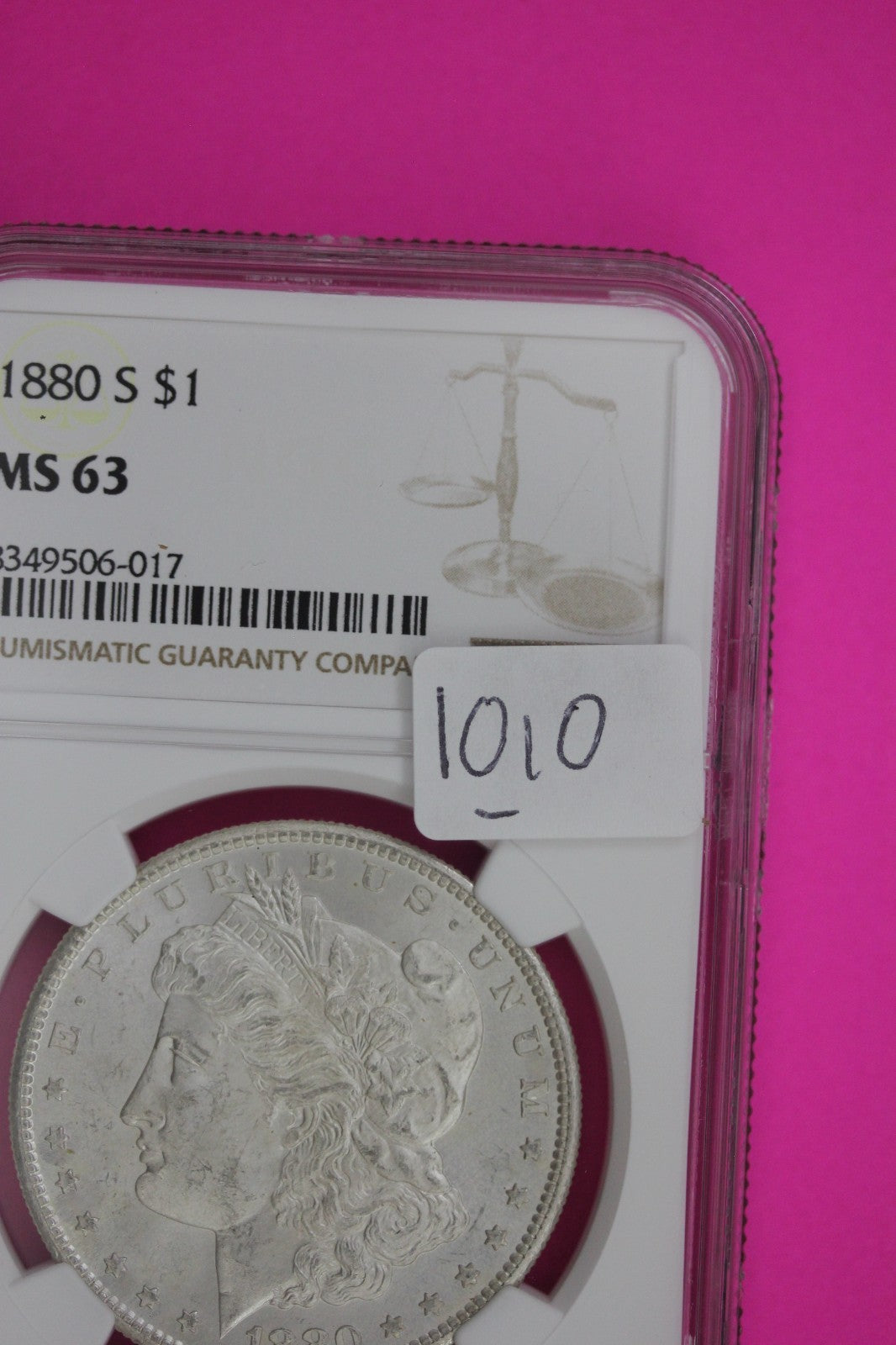 1880 S MS 63 Liberty Morgan Silver Dollar NGC Certified Graded Authentic 1010