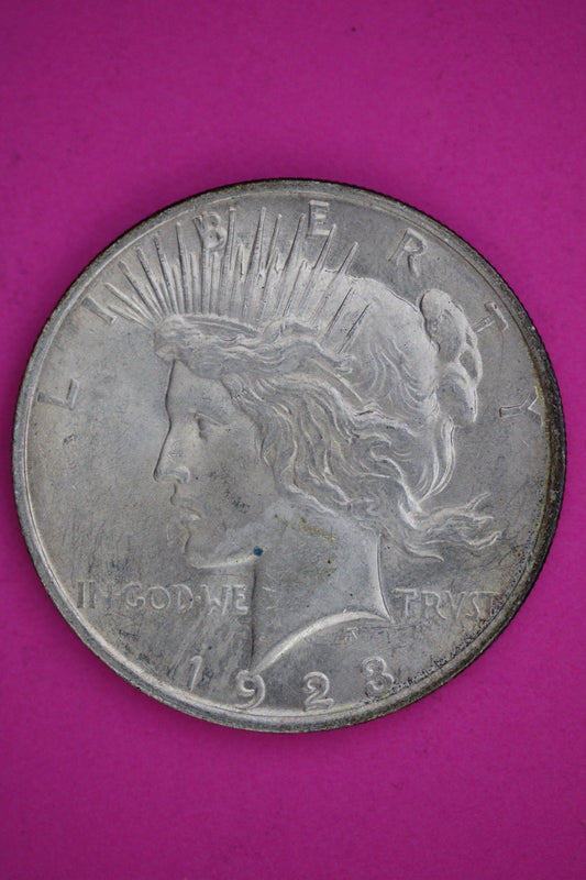 High Grade 1923 P Peace Silver Dollar LIberty Coin Authentic & Genuine 2640