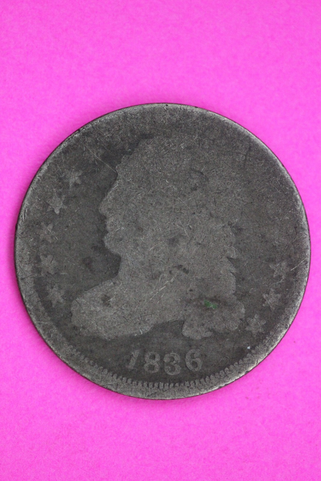 1836 Bust Capped Dime Lady Liberty Silver Coin Guaranteed Authentic Genuine 1369