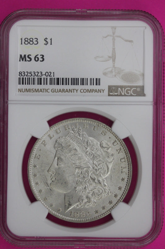 1883 P MS 63 Liberty Morgan Silver Dollar NGC Certified Graded Authentic 1046