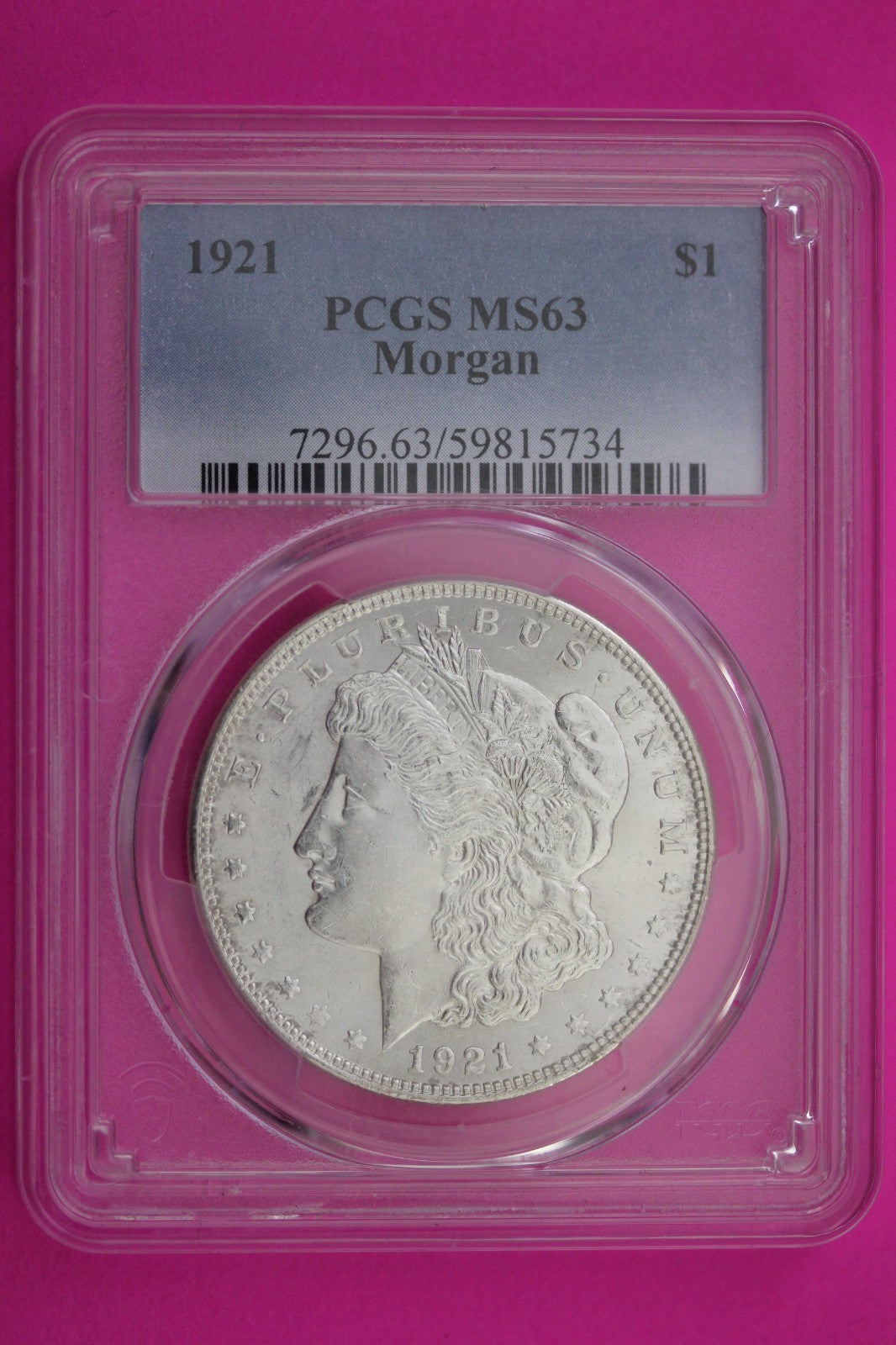 1921 P MS 63 Liberty Morgan Silver Dollar PCGS Graded Authentic Certified 01