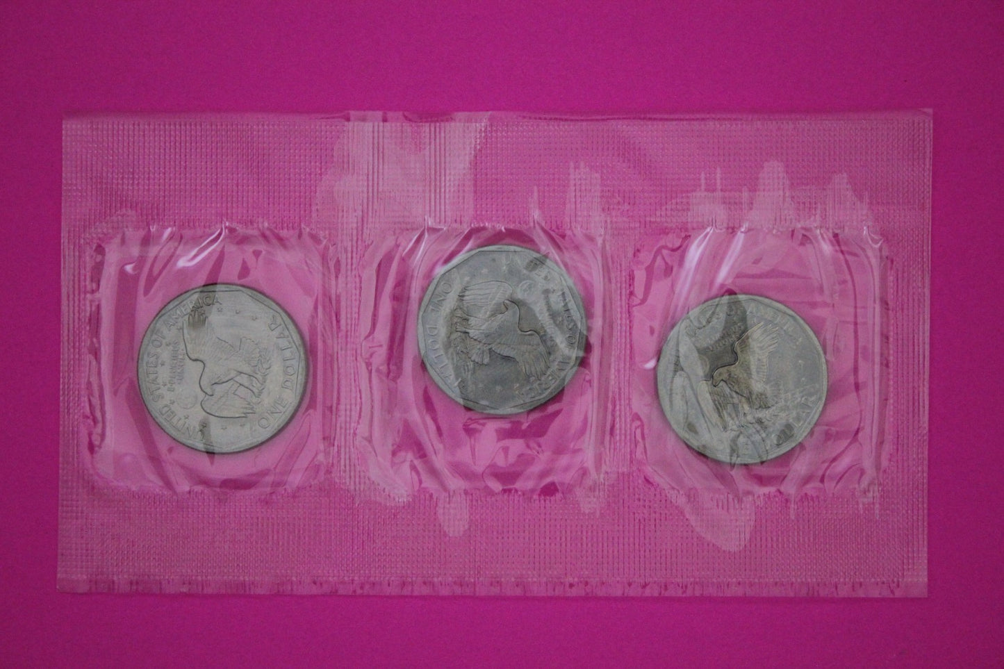 1979 Susan B Anthony Dollar Souvenir Set P D S 3 BU Dollar Coins Authentic 9041