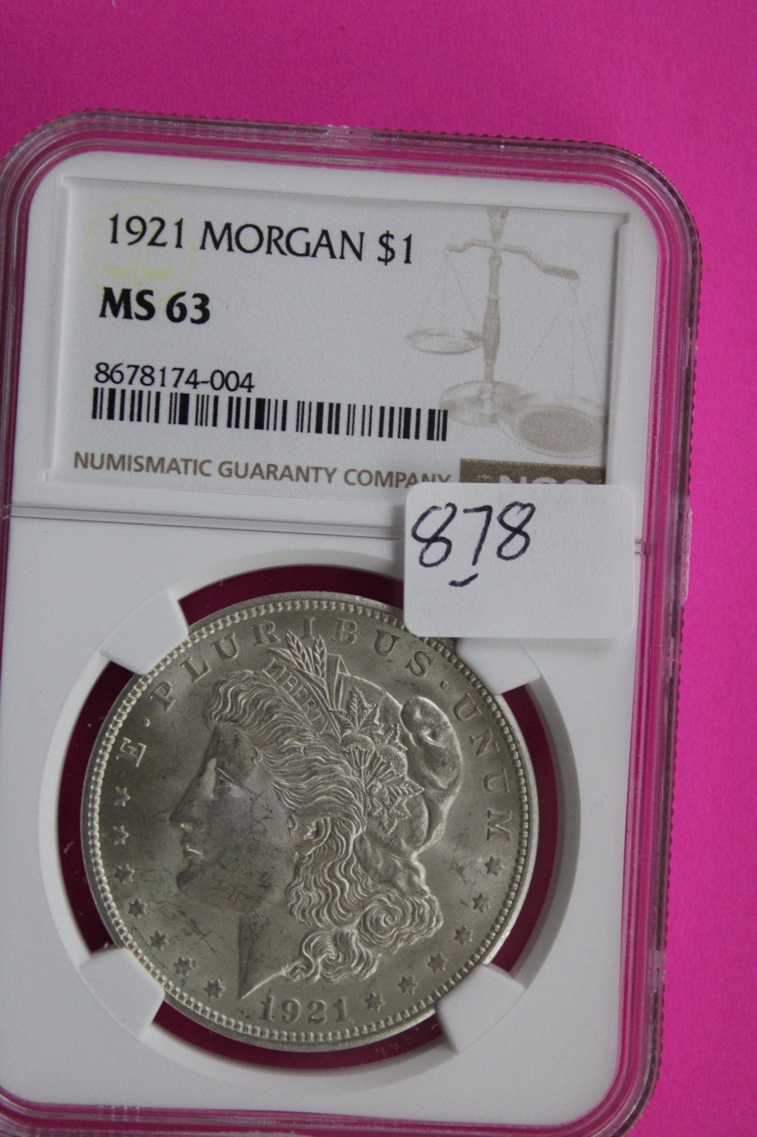 1921 P MS 63 Liberty Morgan Silver Dollar NGC Certified Graded Authentic 878