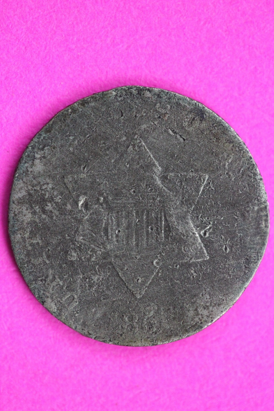 Dateless Trime 3 Three Cent Silver Dime Low Grade Smashed Exact Coin Shown 15