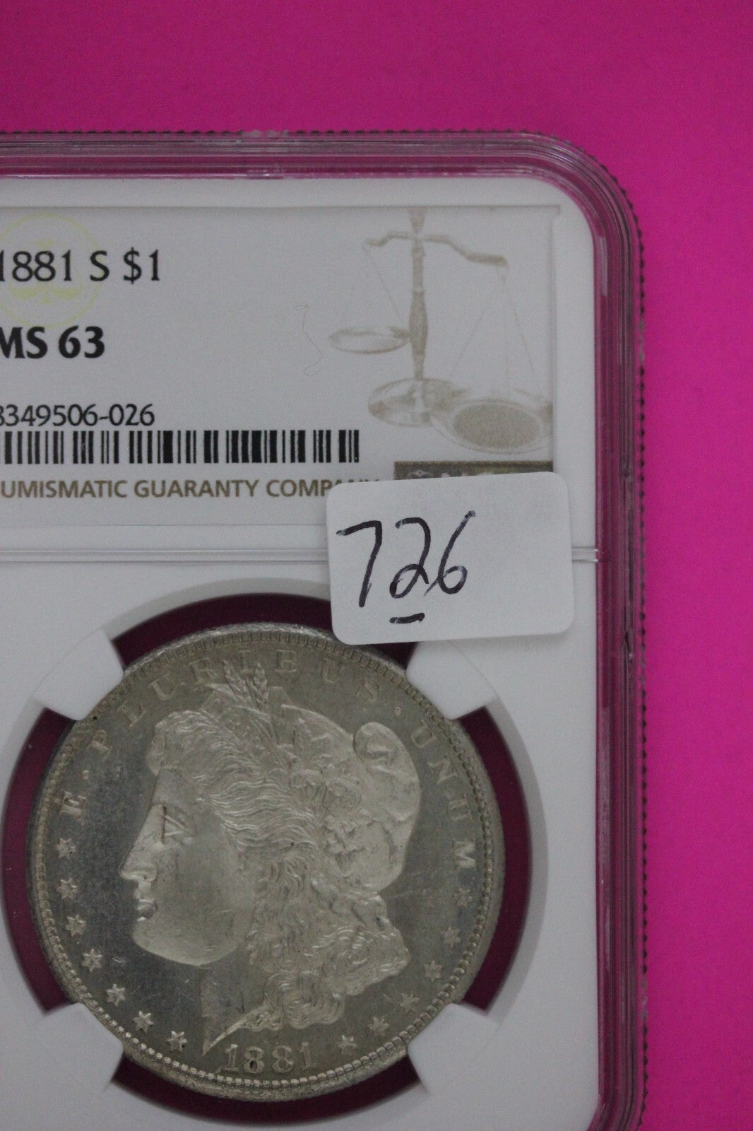 1881 S MS 63 Liberty Morgan Silver Dollar NGC Certified Graded Authentic 726
