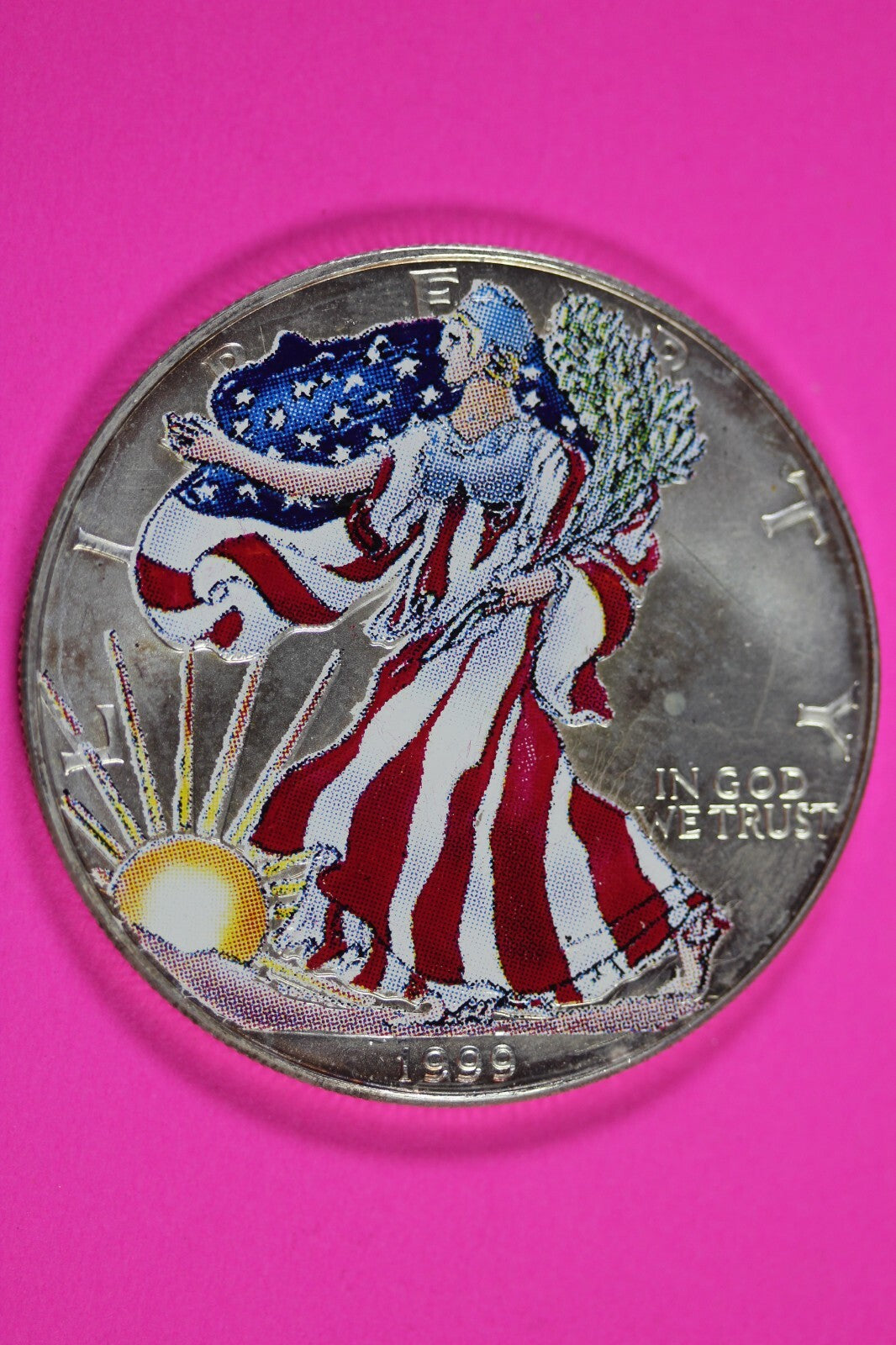 Colorized 1999 American Silver Eagle 1 Ounce .999 Fine Exact Coin Shown 183