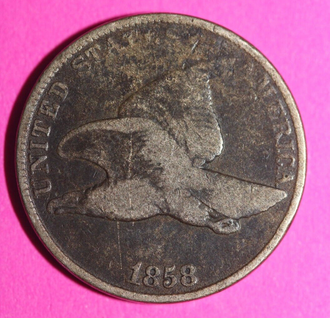 1858 Flying Eagle Cent Penny Exact Scarce Early Type Exact Coin as Pictured 94