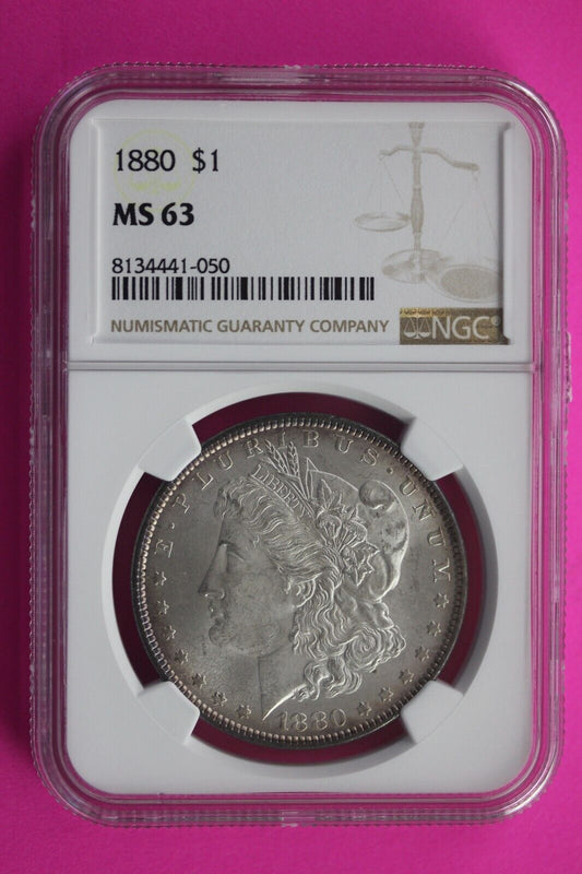 1880 P MS 63 Liberty Morgan Silver Dollar NGC Certified Slab Free Shipping 693